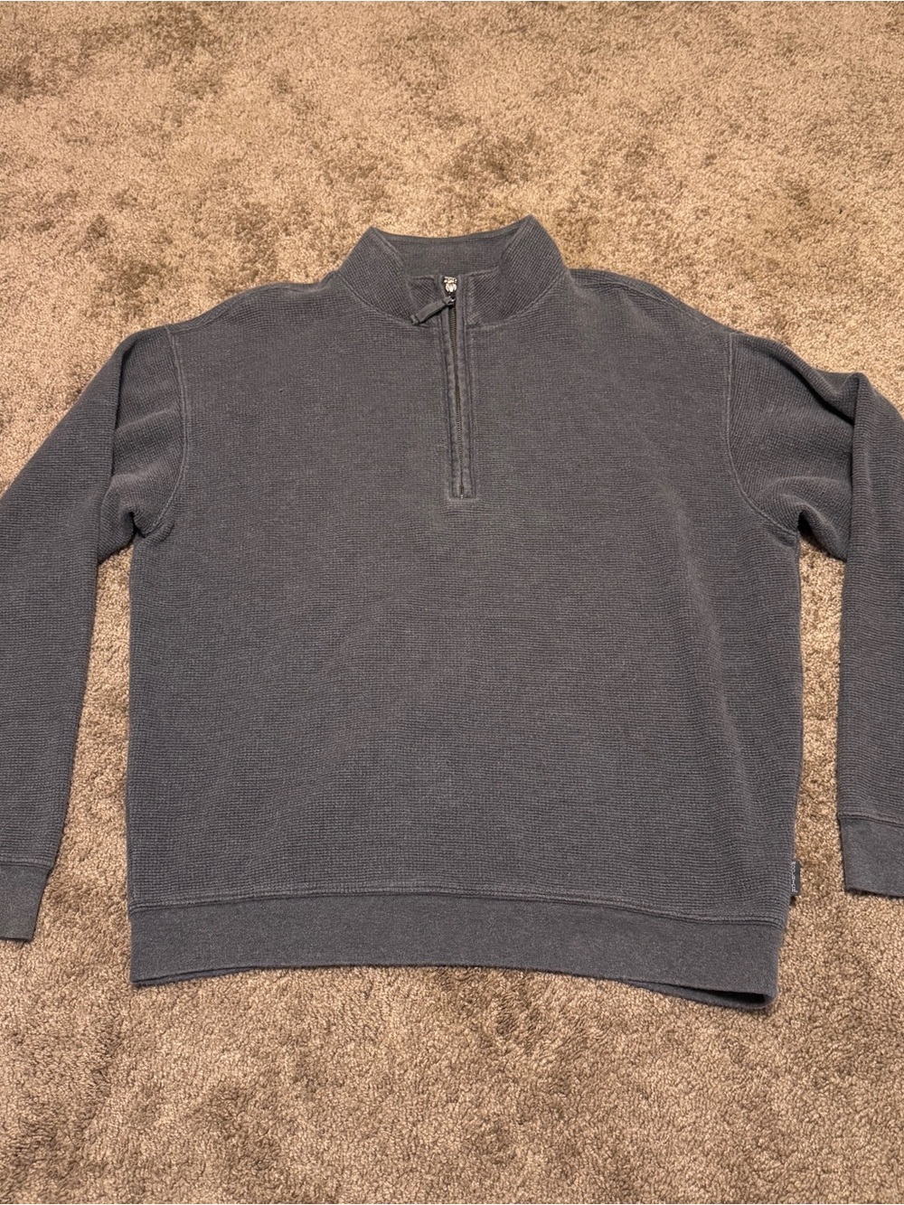 Woolrich Sweater Mens Large Gray Pullover Long Sleeve 1/4 Zip